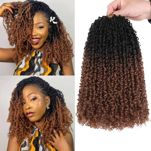 Pre-Looped Crochet Hair 14in 8 Pack Ombre Brown Senegalese Passion Twist – RS30