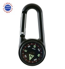 Carabiner Compass Liquid Filled Luminous Markers Hiking Camping Navigation
