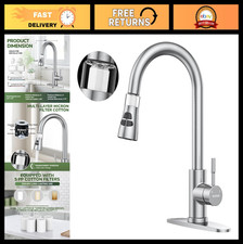 Brushed Nickel Kitchen Faucet with Pull Down Sprayer, High Arc Single Handle Uti