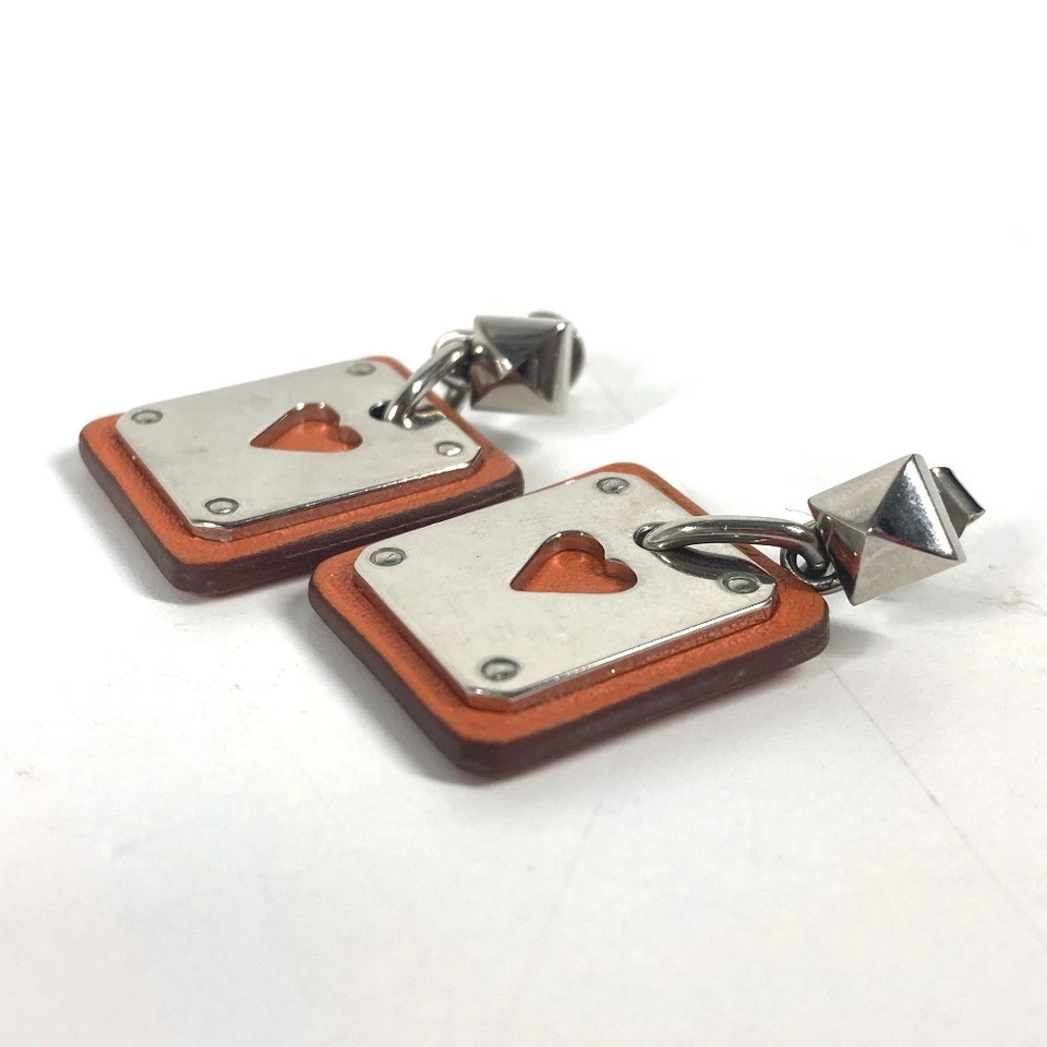 Аксессуары HERMES heart Asdukour PM для пирсинга металла/кожи на основе серебра/оранжевого цвета - Изображение 4 из 4