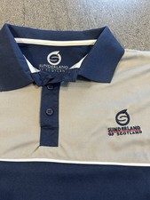 Sunderland of Scotland Men's Blue & Grey Short Sleeve Golf Polo Shirt Size XL