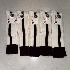 Men s Lot Of 5 Vintage 2 In 1 Stirrup Sock Rare Sz 12-13.5 Maroon/White Sanitary
