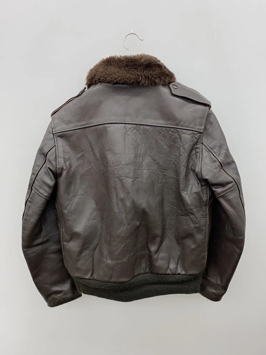 Chaqueta de vuelo Schott 40 cuero marrón liso