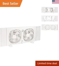 Elegant 9-Inch Window Fan with Dual Speeds & Removable Bug Screen for Home