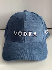 Deep Eddy Vodka Logo Promo SnapBack Hat Corduroy Baseball Cap Alchohol Blue