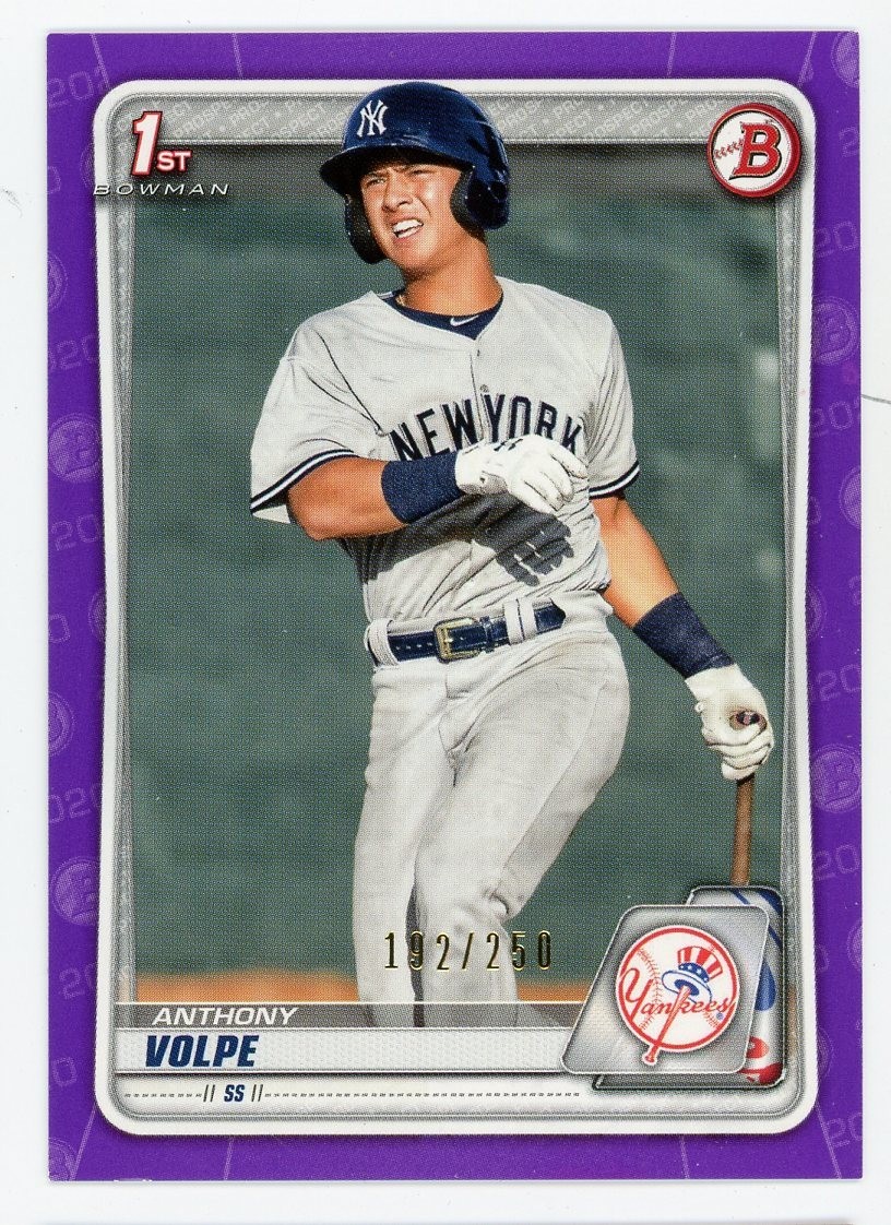2020 Bowman Prospects Anthony Volpe Purple Rookie RC #BP139 #/250 Yankees
