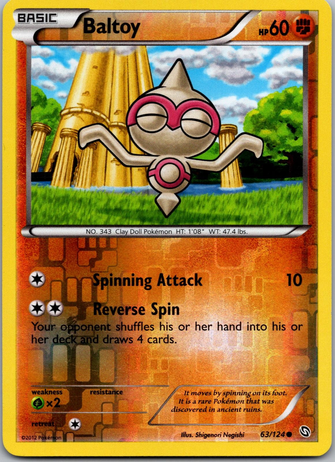 POKEMON BALTOY 63/124 COMMON REVERSE HOLO DRAGONS EXALTED NM/M
