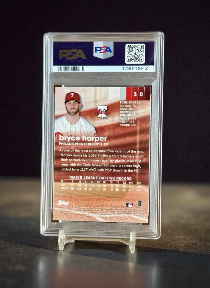 Bryce Harper Hitting XFractor PSA 10 2020 Stadium Club Refractor X-Fractor 🔥 - Image 2 of 2