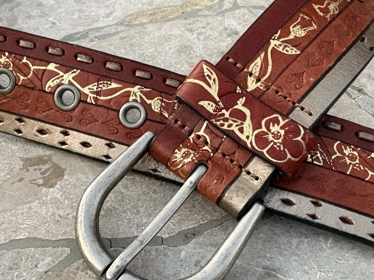 NWT Fossil Infinity Braid Leather Belt Gold Fossil Women main image 2