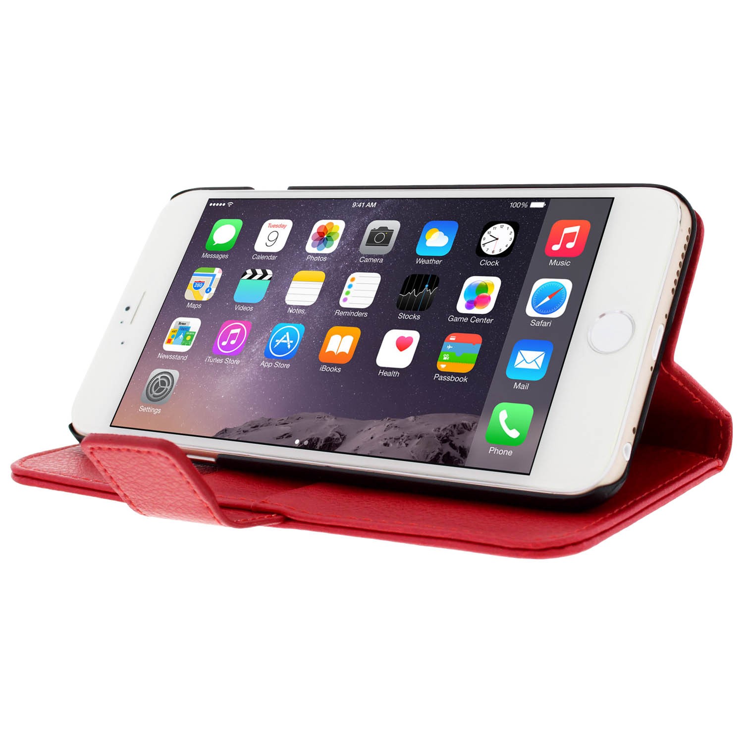 Coque à rabat rouge avec support pour iPhone 6 Plus et 6s Plus - 4