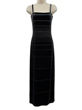 Vtg. Morgan & Co Maxi Dress 3 Gray Velvet Homecoming Y2K 90s 00s Grunge Skater