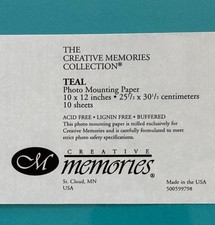 Creative Memories Collection- TEAL- 10 X 12 In - 10 Sheets- Brand New