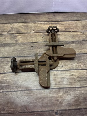 Vintage Stanley No. 100 Cast Iron Frame Clamp Miter Vise Swivel USA Made