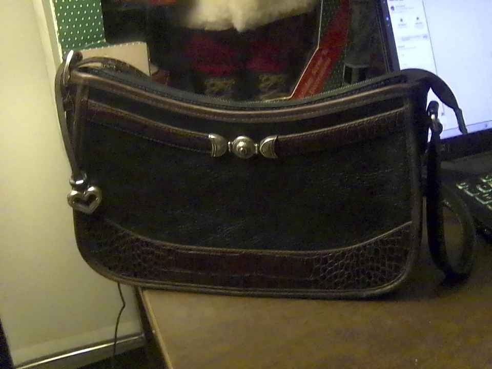 Brighton Black and Brown Leather Handbag