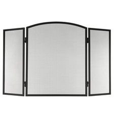 LIVIVO 3-Panel Decorative Fireplace Screen – Black Steel Mesh Flame Guard for...