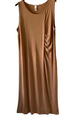 Wendy Trendy Brown Dress Spring Summer Size 16 -18 boho  Fine Jersey Italy 