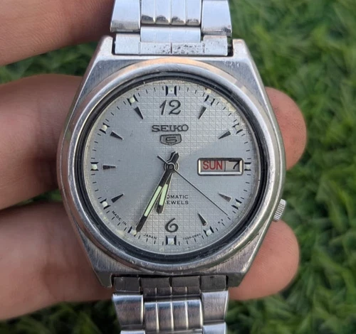 VINTAGE SEIKO 5 JAPAN 7019 AUTOMATIC 21J DAY/DATE MENS WRIST WATCH FOR PARTS