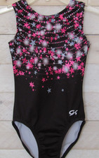 GK Leotard Black Pink Gray STARS Gymnastics AXS Adult XS