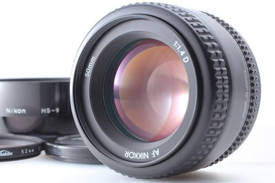 Near MINT w/ Hood Nikon AF NIKKOR 50mm f/1.4D Standard Prime Lens F Mount JAPAN