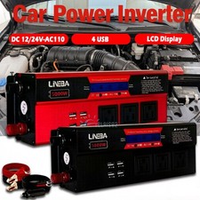 5000W Peak DC 12V To AC 110V Car Power Inverter Modified Sine Wave Converter LCD