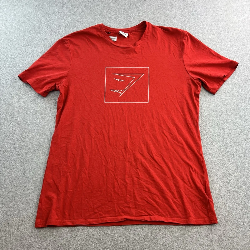 gymshark short sleeve front logo active wear casual shirt