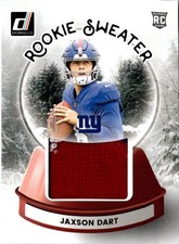 Jaxson Dart 2025 Donruss Rookie Holiday Sweater RC Giants Jaxon Jersey Patch