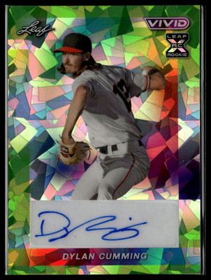 2023 Leaf Vivid #BA-DC1 Dylan Cumming Base Auto Crystal Green
