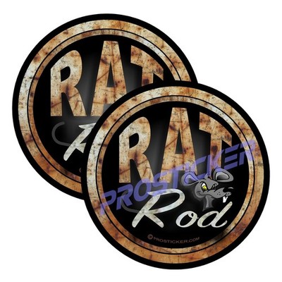 Rat Rod Original Cartoon Rat Decal (One) 3'' 2 Pack ProSticker 712 2PK