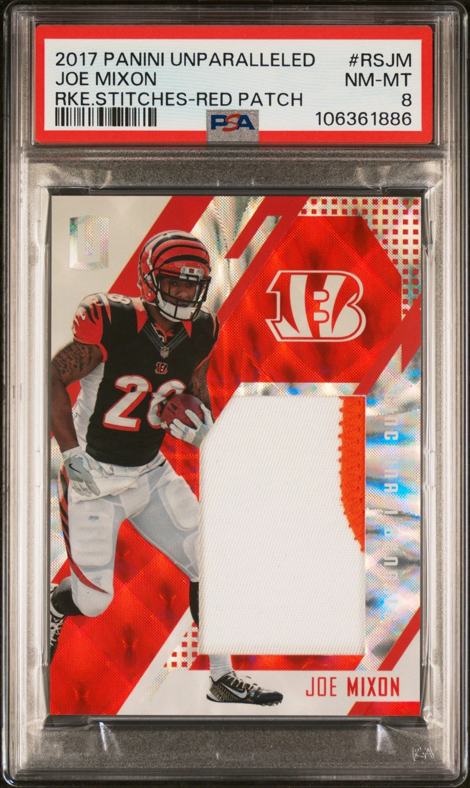 Joe Mixon Panini Unparalleled Rookie Stitches #RSJM Red Patch