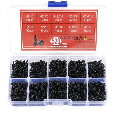 Blechschrauben Selbstschneidend Torx Holzschrauben Sortiment Set schwarz