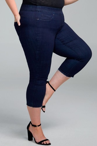 New NYDJ CURVES 360 Blue Sculpt Pull On Crop Jeans Leggings 28W - Picture 2 of 4
