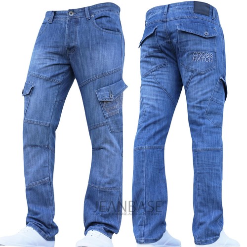 New Crosshatch Combat Jeans Cargo Denim 