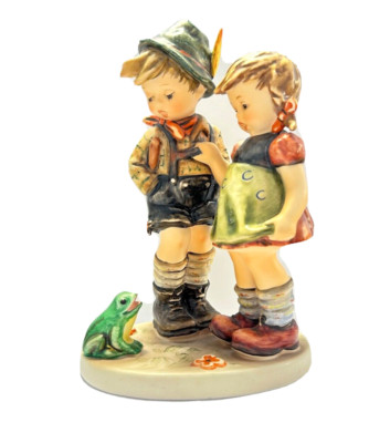 Hummel Goebel Figur 394 Junge + Mädchen Frosch Das ängstliche Schwesterlein 17cm