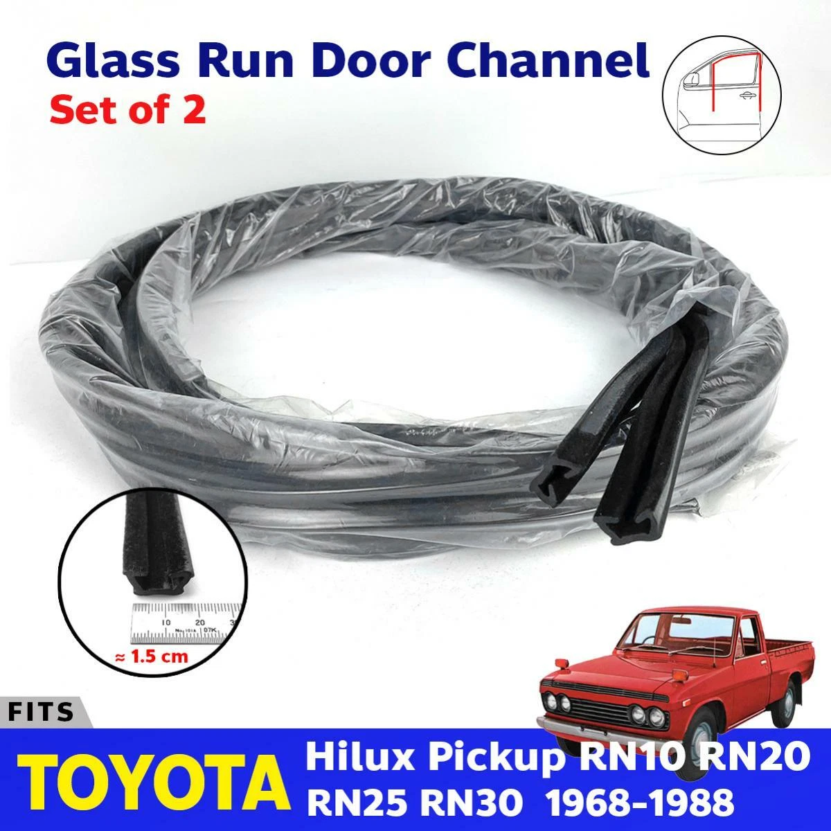 For 1973-77 Toyota Hilux RN20 RN25 Pickup Weatherstrip Rubber Complete