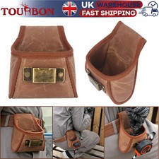 TOURBON Tool Nail Waist Pouch Canvas Tape Measure Clip Holder for Belt Brown UK