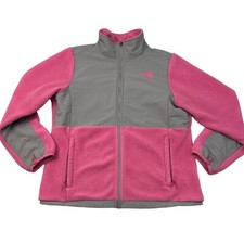 The North Face Denali Fleece Jacket Girls XL 18 Pink Grey Polartec