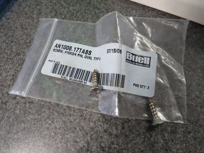 NOS Buell 10x3/4 Phillip Oval Type A Fuel Tank Screw S1 S2 T AN1006.17TASS QTY2