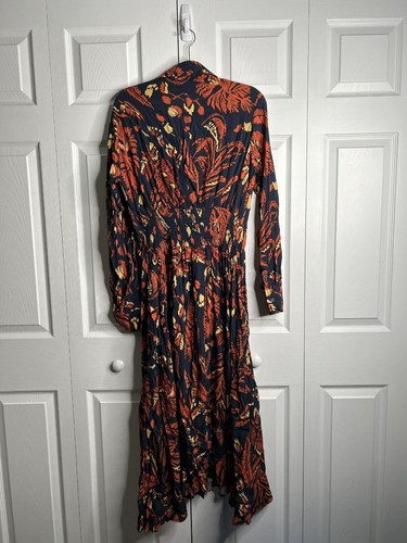 Thakoon Collective Blue Orange Floral Button Up Maxi Dress Women's Size 8 - Picture 14 of 15