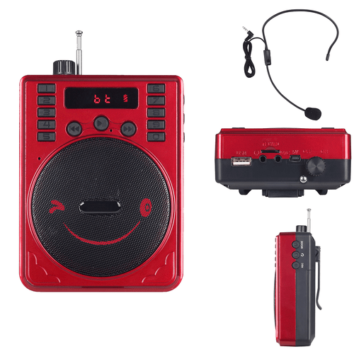 Sprachverstärker PA-Anlage für Lehrer mit Mikrofon - Rot/Blau/Schwarz/Grau BT Lautsprecher - Bild 4 von 17