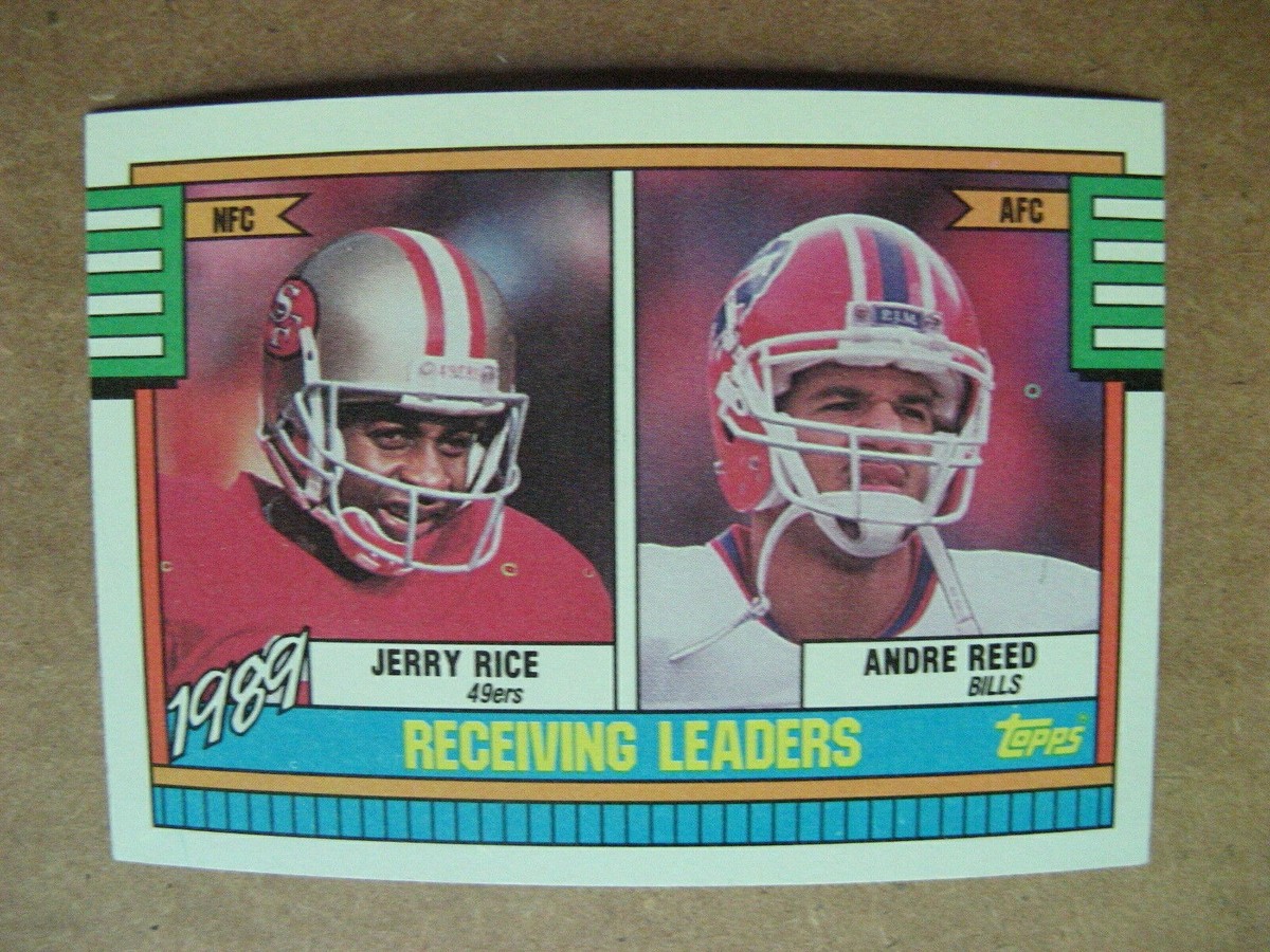 1990 Topps - 1989 Receiving Leaders - Jerry Rice - Andre Reed