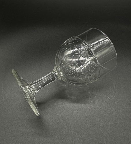 Vintage EAPG Antique Victorian Pattern Glass 8 Oz Wine Goblet Dots Stars 5-6/8" - Picture 3 of 13
