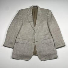 Bert Pulitzer Sport Coat Men  s 40R Gray 100 Silk Blazer 2 Button Jacket