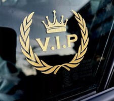 2x Lorbeerkranz VIP Gold ‏Autoaufkleber laurel VIP JDM stickers 6x7cm Aufkleber