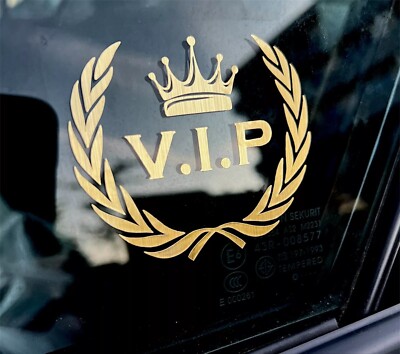 2x Lorbeerkranz VIP Gold  Autoaufkleber laurel VIP JDM stickers 6x7cm Aufkleber