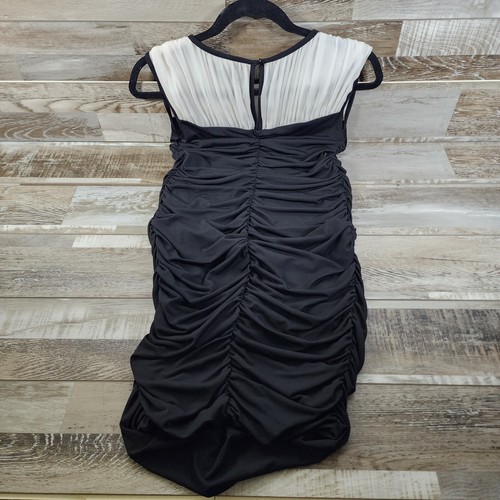 A Pea in the Pod NWT Black w/ White Mesh Bodycon Style Cocktail Dress Size S - Picture 3 of 10