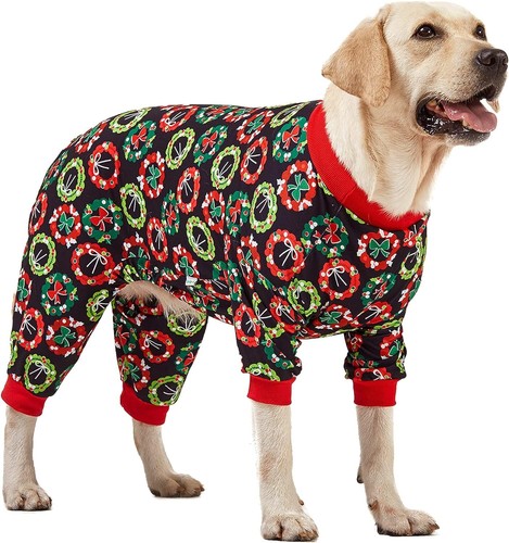 LovinPet Hund Haustier Pitbull Pyjama Weihnachten Urlaub Kostüm Pullover Outfit Shirt - Bild 10 von 13