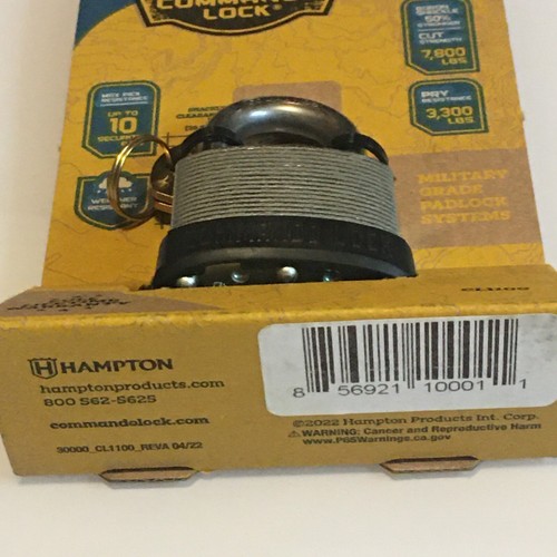 Commando Lock CL1100 Keyed Silver Padlock, Boron Shackle, Military Grade - Picture 3 of 3