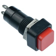 2 x Red On-Off Latching Square Push Button Switch 12mm SPST