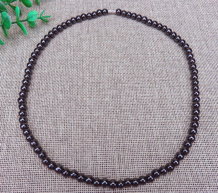 Magnetic Beads Black Hematite Magnetic Lose Weight Healthy Care Necklace 6MM 8MM