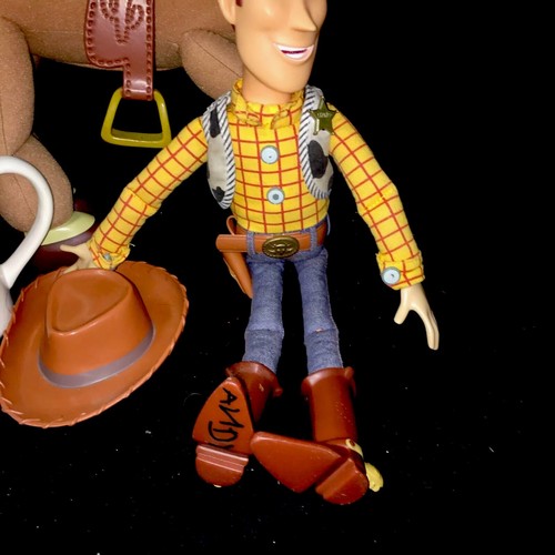 Disney Pixar Toy Story Woody 15 Inch Pull String Action Figure Bullseye and Cup - Picture 4 of 24